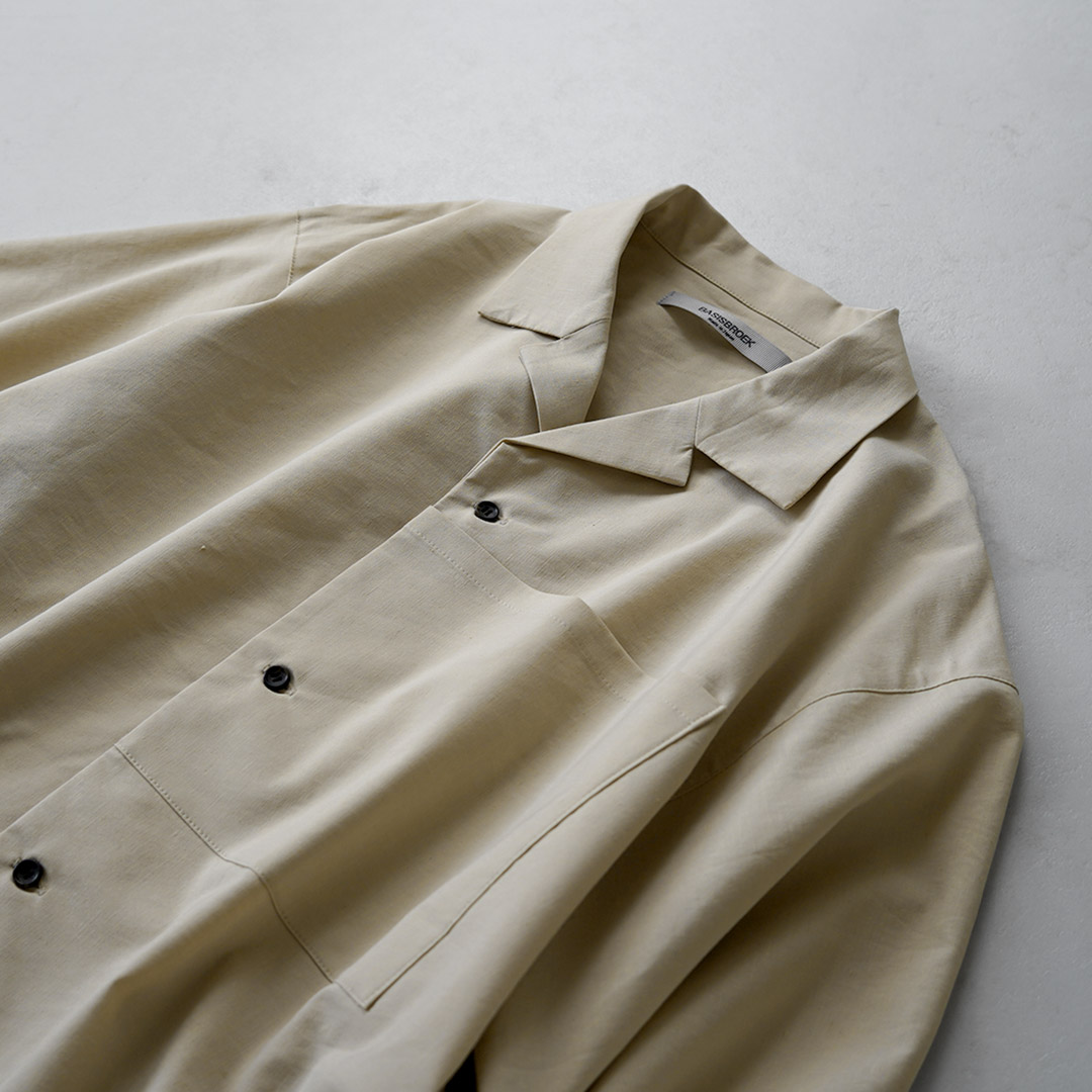 BASISBROEK（バージスブルック） ディーン リネン混ストレッチ オープンカラーシャツ 日本製 / メンズ 半袖シャツ |  | 15