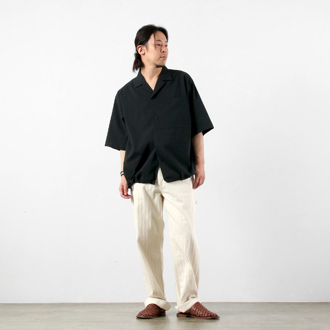 BASISBROEK（バージスブルック） ディーン リネン混ストレッチ オープンカラーシャツ 日本製 / メンズ 半袖シャツ |  | 06