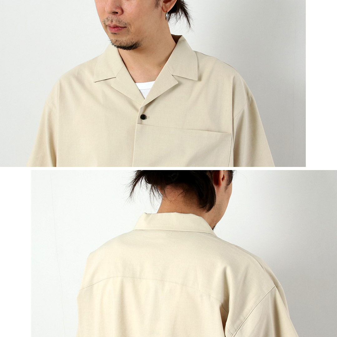 BASISBROEK（バージスブルック） ディーン リネン混ストレッチ オープンカラーシャツ 日本製 / メンズ 半袖シャツ |  | 09