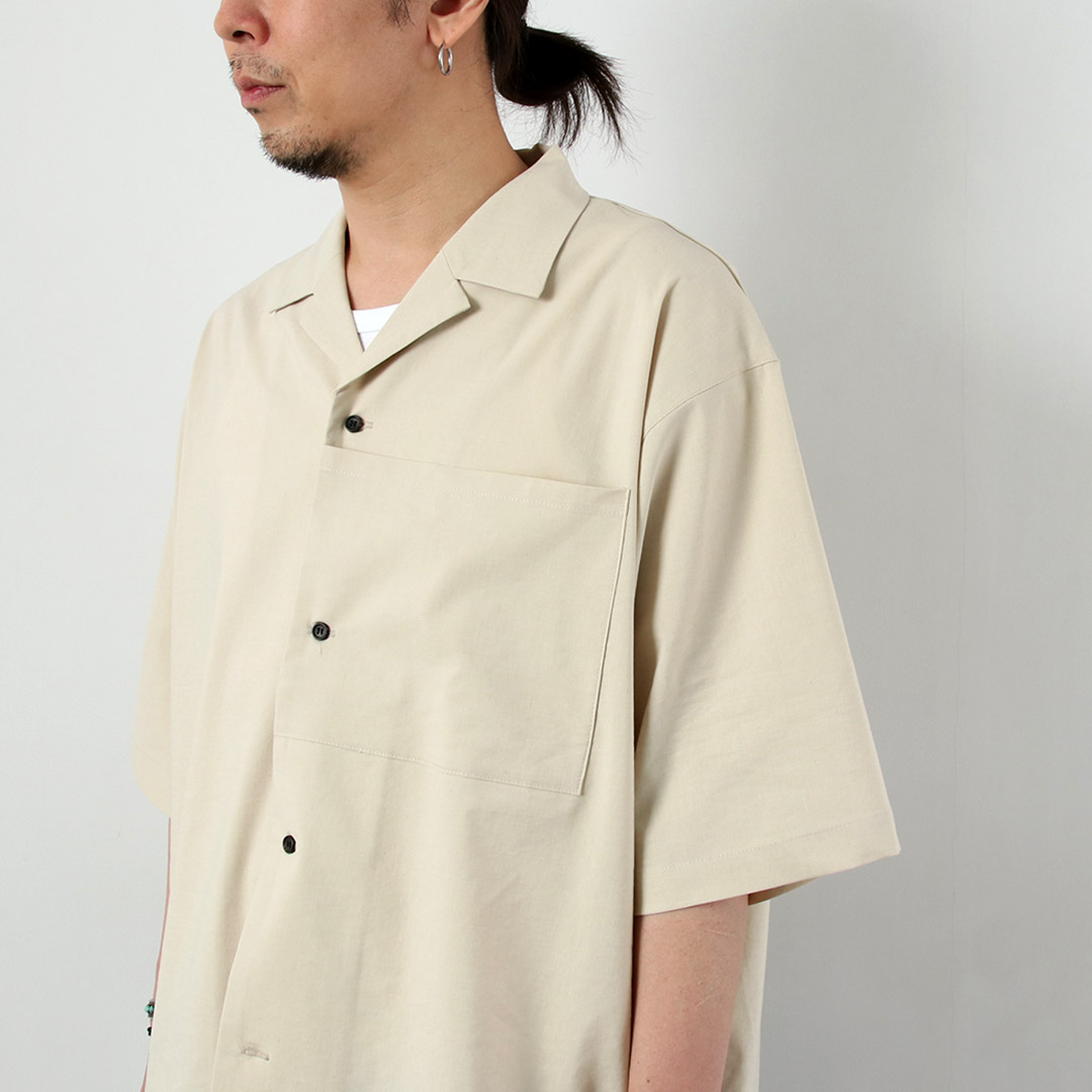 BASISBROEK（バージスブルック） ディーン リネン混ストレッチ オープンカラーシャツ 日本製 / メンズ 半袖シャツ |  | 10