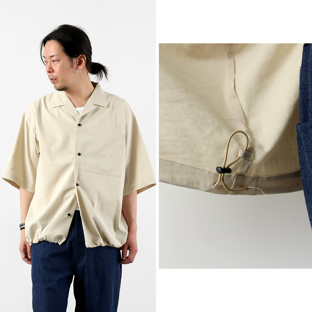 BASISBROEK（バージスブルック） ディーン リネン混ストレッチ オープンカラーシャツ 日本製 / メンズ 半袖シャツ |  | 12