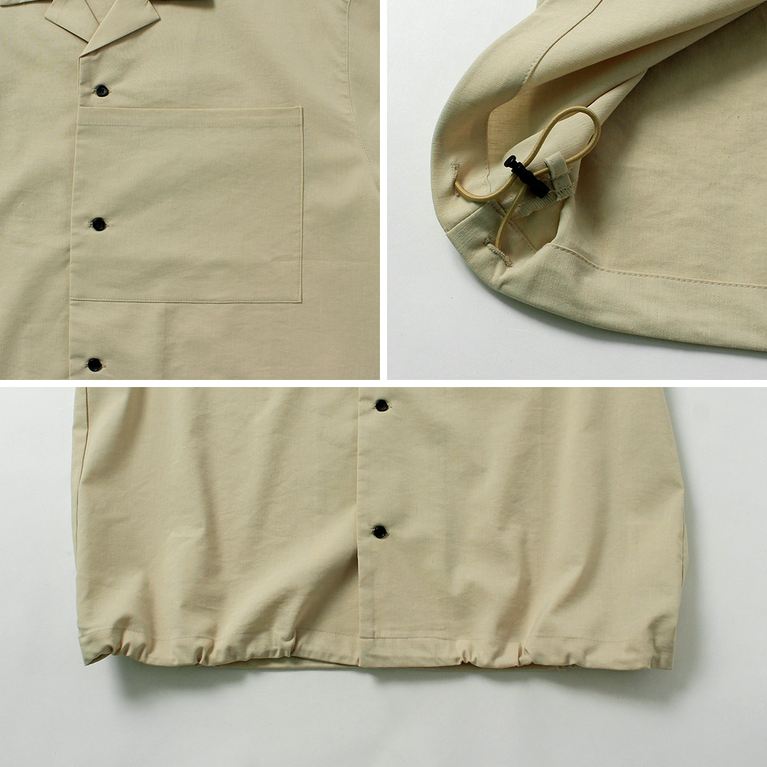 BASISBROEK（バージスブルック） ディーン リネン混ストレッチ オープンカラーシャツ 日本製 / メンズ 半袖シャツ |  | 18