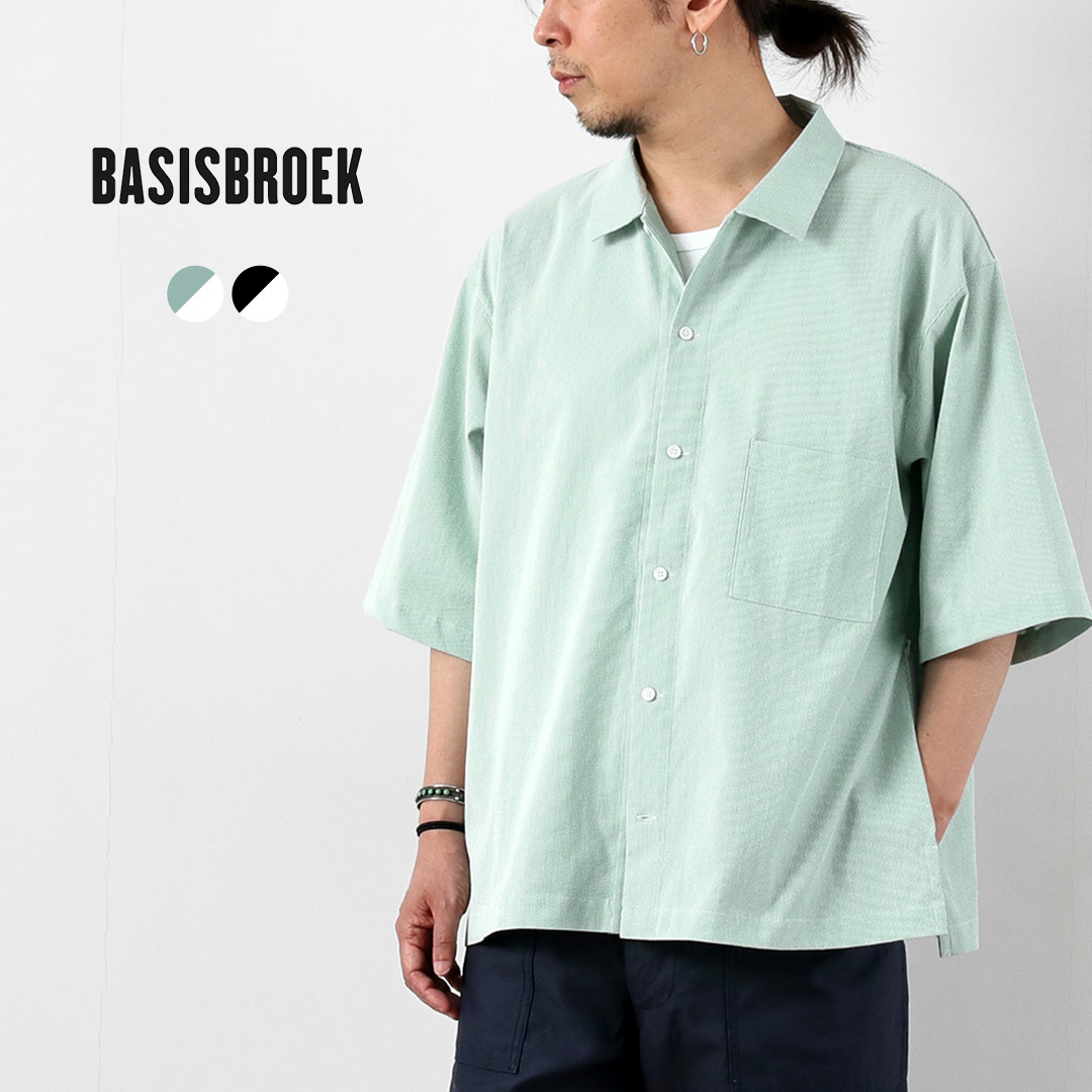 BASISBROEK（バージスブルック） プッテン シアサッカー サイドジップ 半袖シャツ 日本製 / メンズ | 