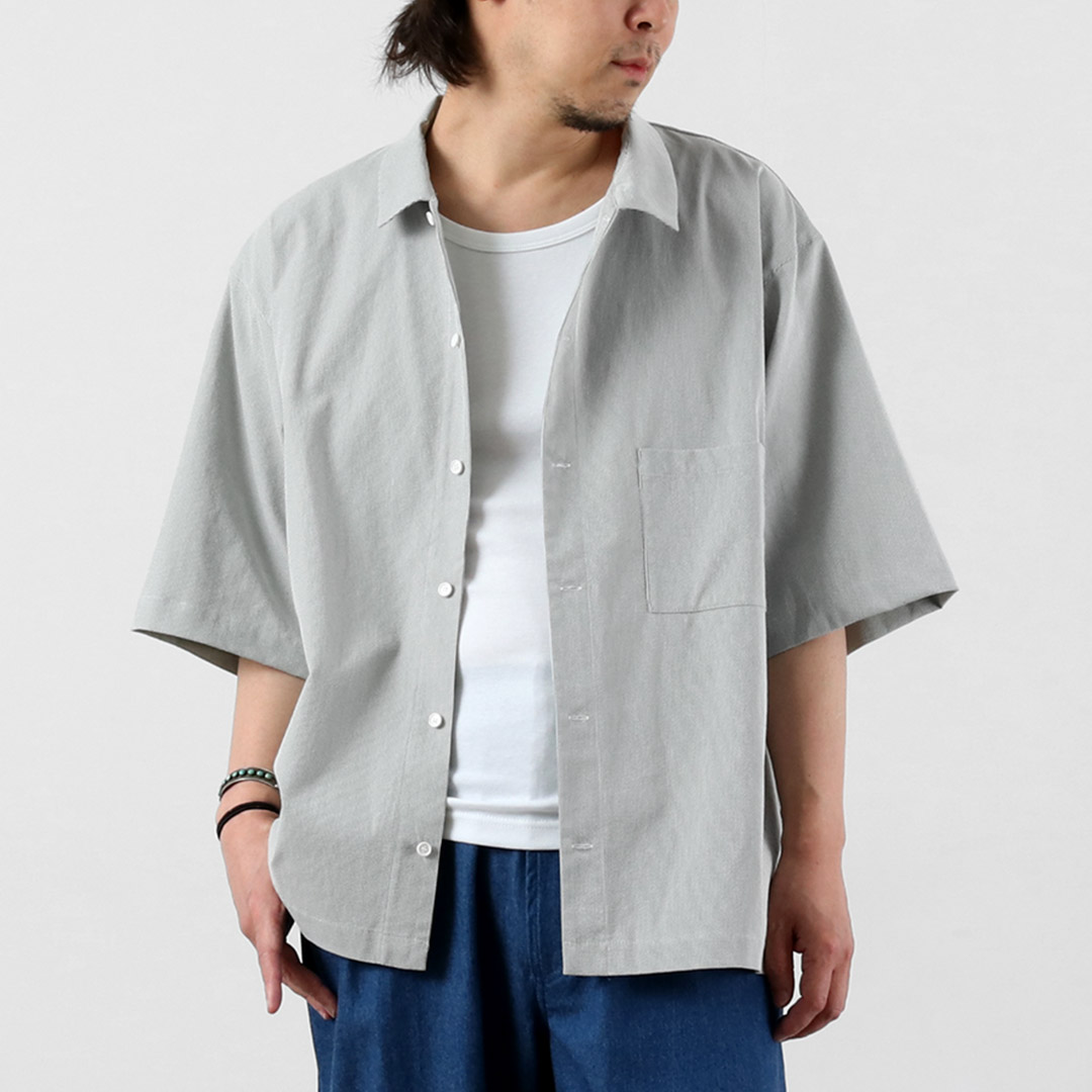 BASISBROEK（バージスブルック） プッテン シアサッカー サイドジップ 半袖シャツ 日本製 / メンズ |  | 02