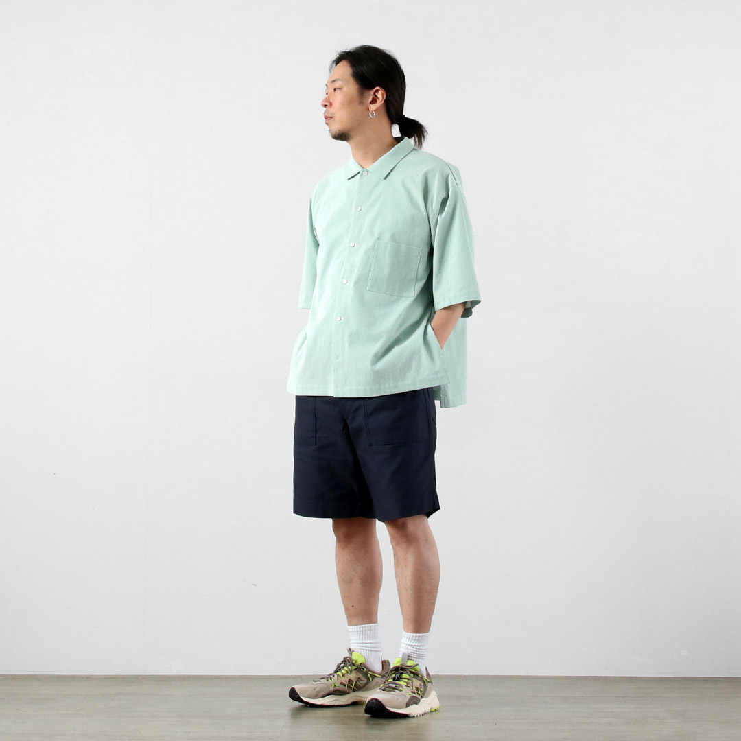 BASISBROEK（バージスブルック） プッテン シアサッカー サイドジップ 半袖シャツ 日本製 / メンズ |  | 06