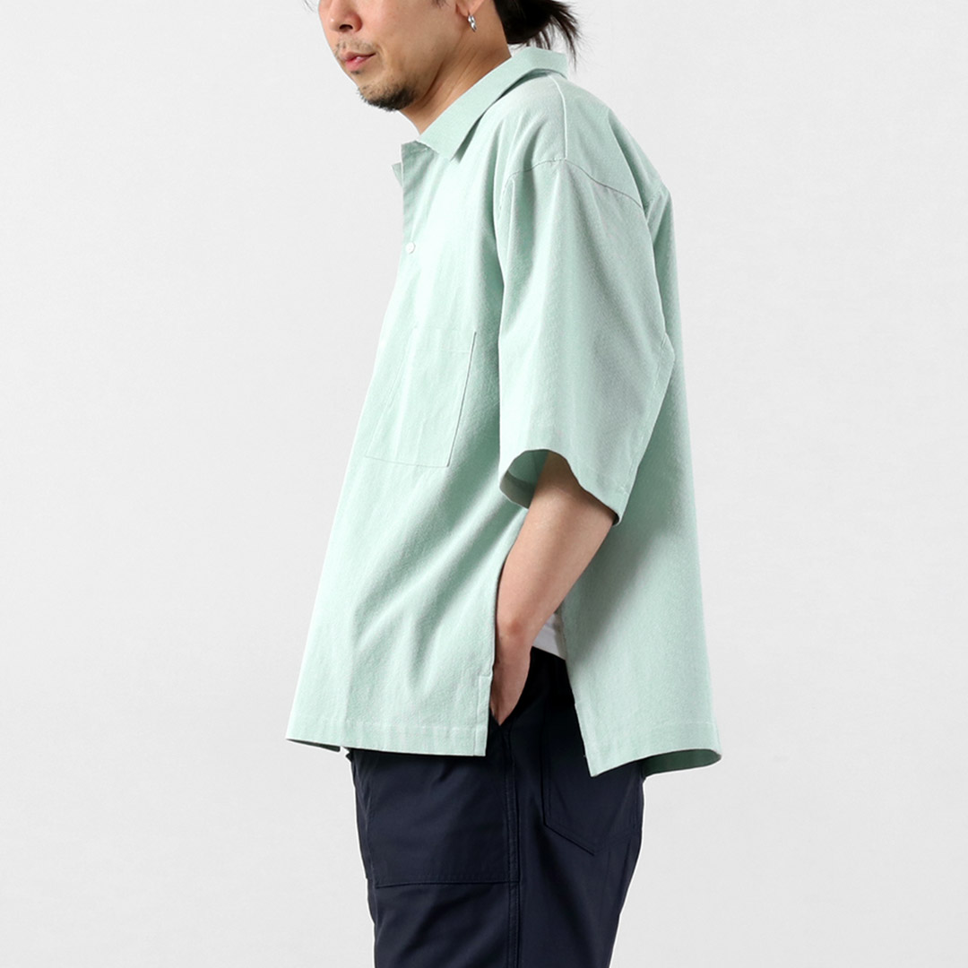 BASISBROEK（バージスブルック） プッテン シアサッカー サイドジップ 半袖シャツ 日本製 / メンズ |  | 12