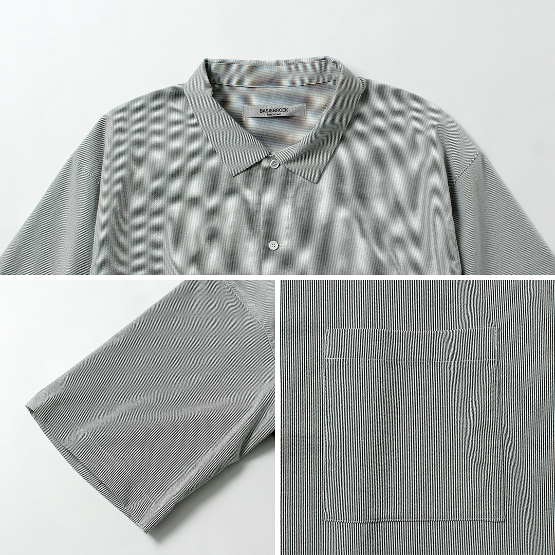 BASISBROEK（バージスブルック） プッテン シアサッカー サイドジップ 半袖シャツ 日本製 / メンズ |  | 14