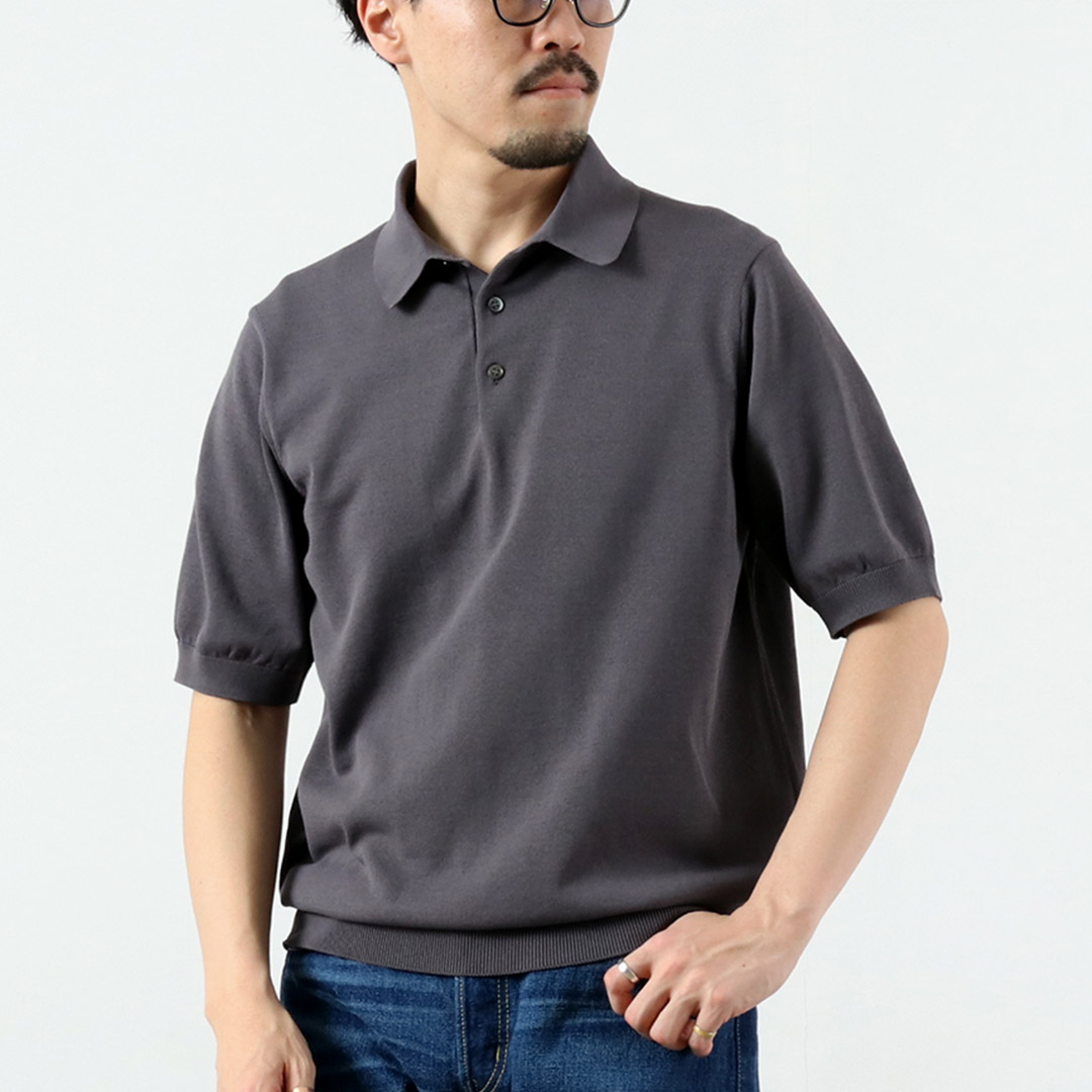 RINASCENTE（リナシェンテ） 別注 12G天竺 ハイブリッド ウォッシャブル ポロシャツ 日本製 / メンズ 半袖 ニット |  | 02