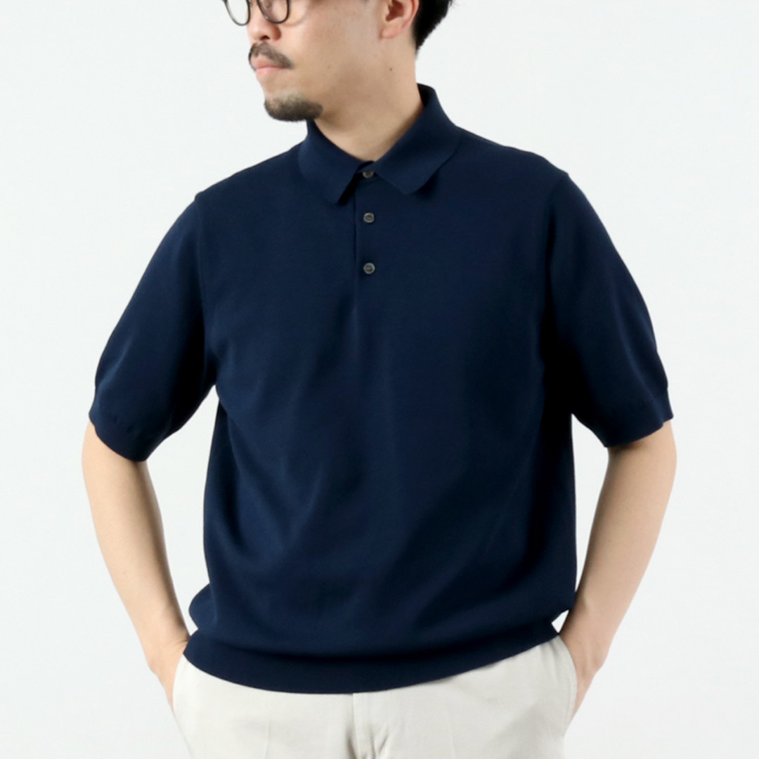 RINASCENTE（リナシェンテ） 別注 12G天竺 ハイブリッド ウォッシャブル ポロシャツ 日本製 / メンズ 半袖 ニット |  | 03
