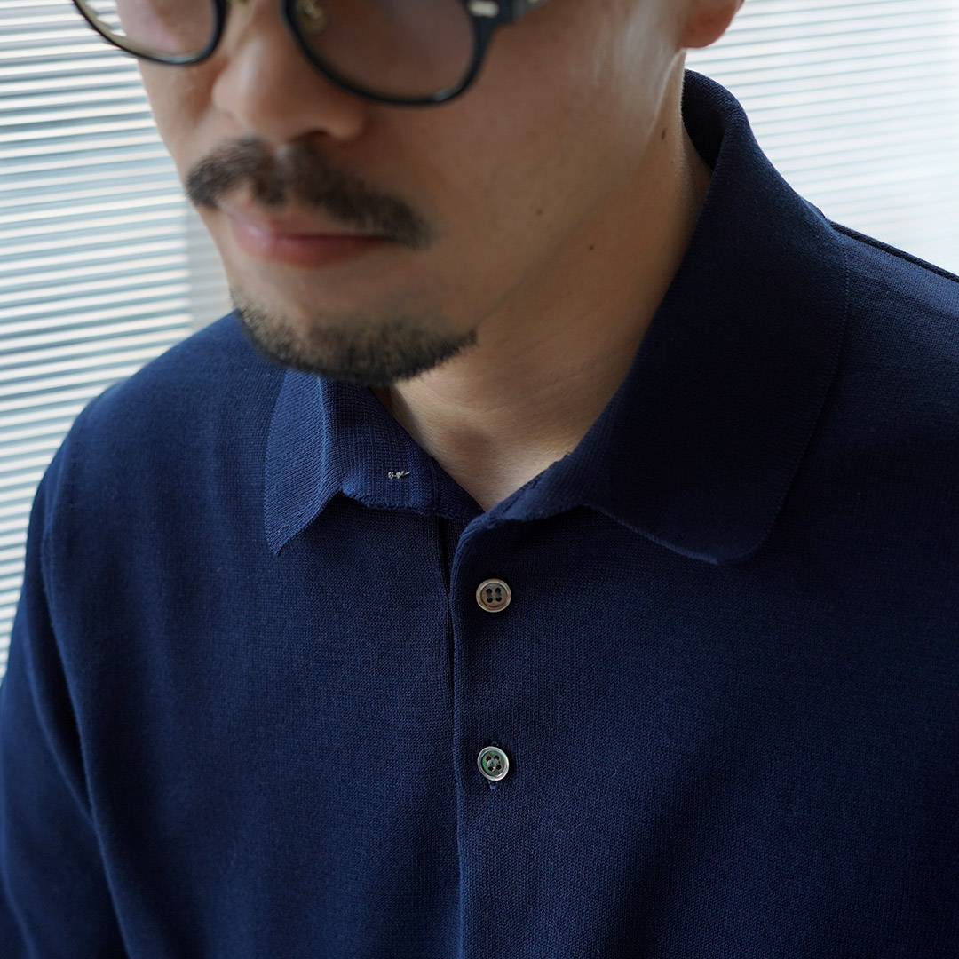 RINASCENTE（リナシェンテ） 別注 12G天竺 ハイブリッド ウォッシャブル ポロシャツ 日本製 / メンズ 半袖 ニット |  | 14