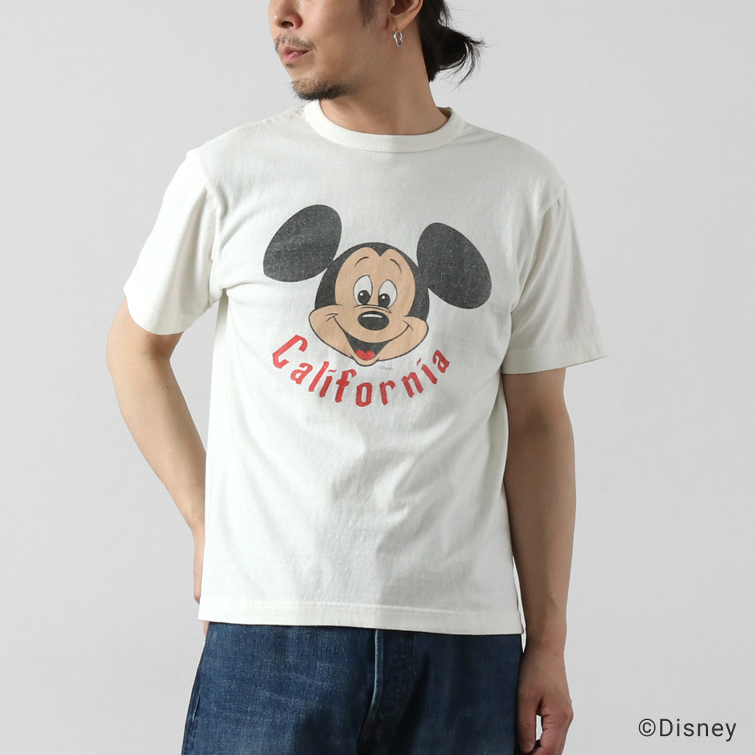 BARNS OUTFITTERS（バーンズ アウトフィッターズ） 吊編み ミッキー Tシャツ 日本製 / メンズ 半袖 | BARNS OUTFITTERS | 01