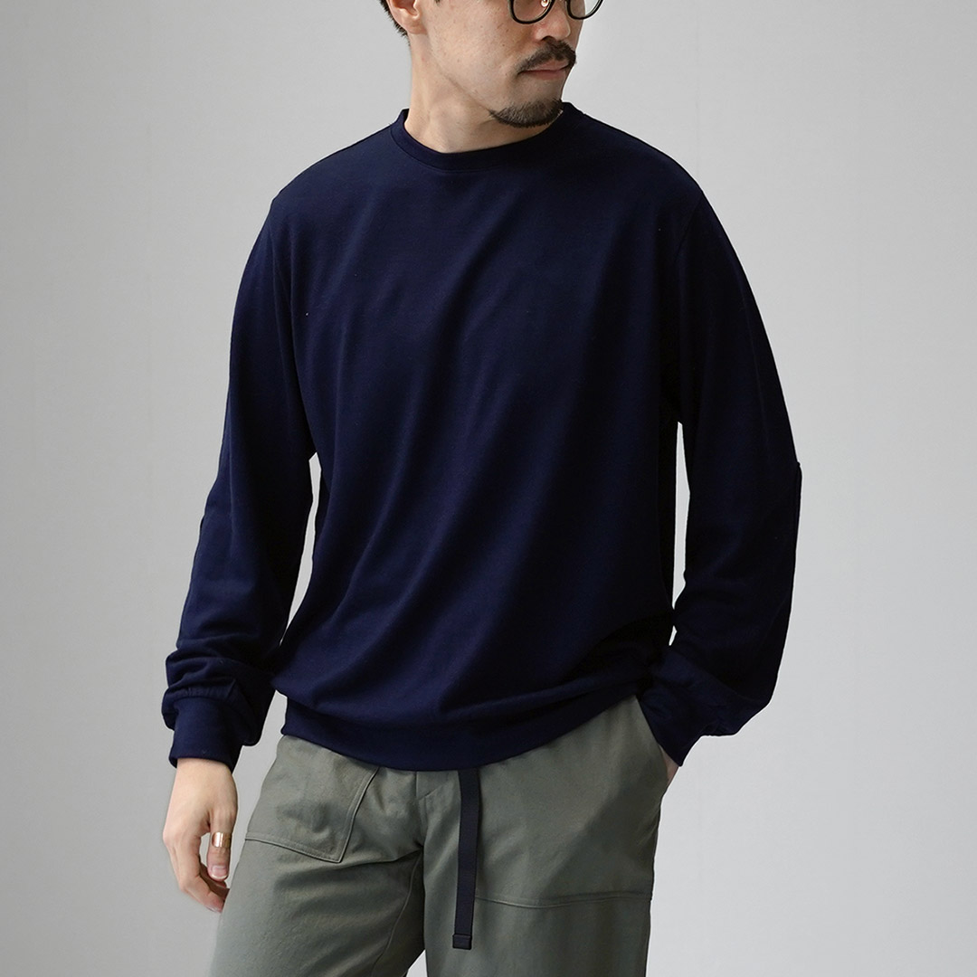 KEMA DESIGNS（ケマデザインズ） ウォッシャブルウール エルボーパッチ ニットTee / メンズ カットソー トップス 日本製 | kema designs | 02