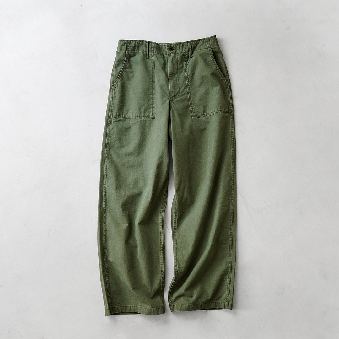 Blue refabric（ブルーリファブリック） ワイドベイカーパンツ リップストップ 日本製 / メンズ ベーカーパンツファティーグパンツ 硫化染め |  | 02