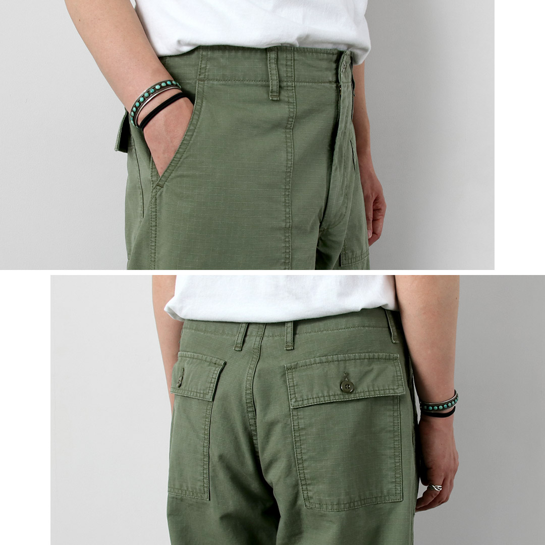 Blue refabric（ブルーリファブリック） ワイドベイカーパンツ リップストップ 日本製 / メンズ ベーカーパンツファティーグパンツ 硫化染め |  | 08