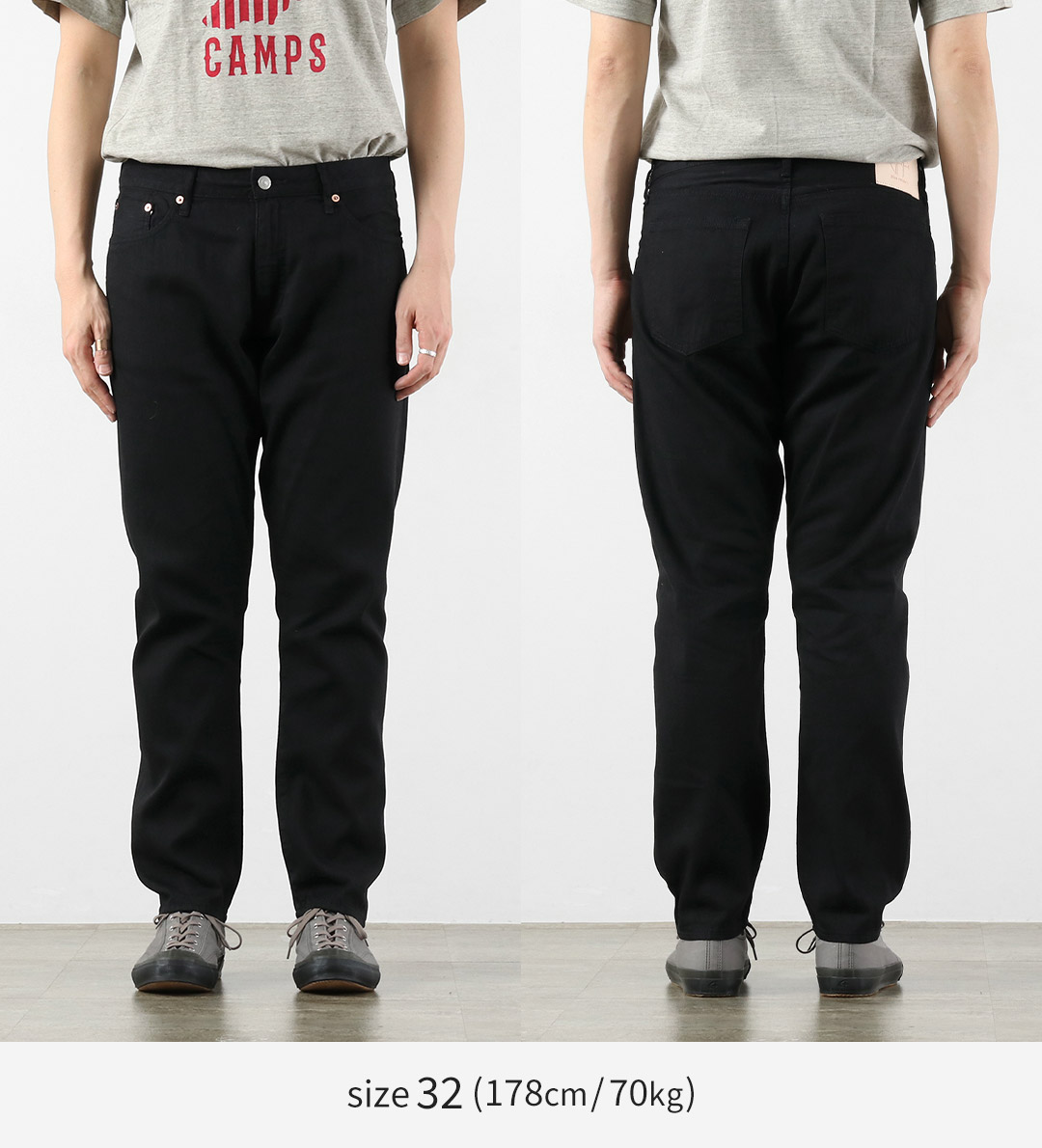 Blue refabric（ブルーリファブリック） 8oz セミワイドテーパード 5Pブラックジーンズ 日本製 / メンズ デニム 夏デニム  デニム ジーパン | JAPAN BLUE JEANS | 12