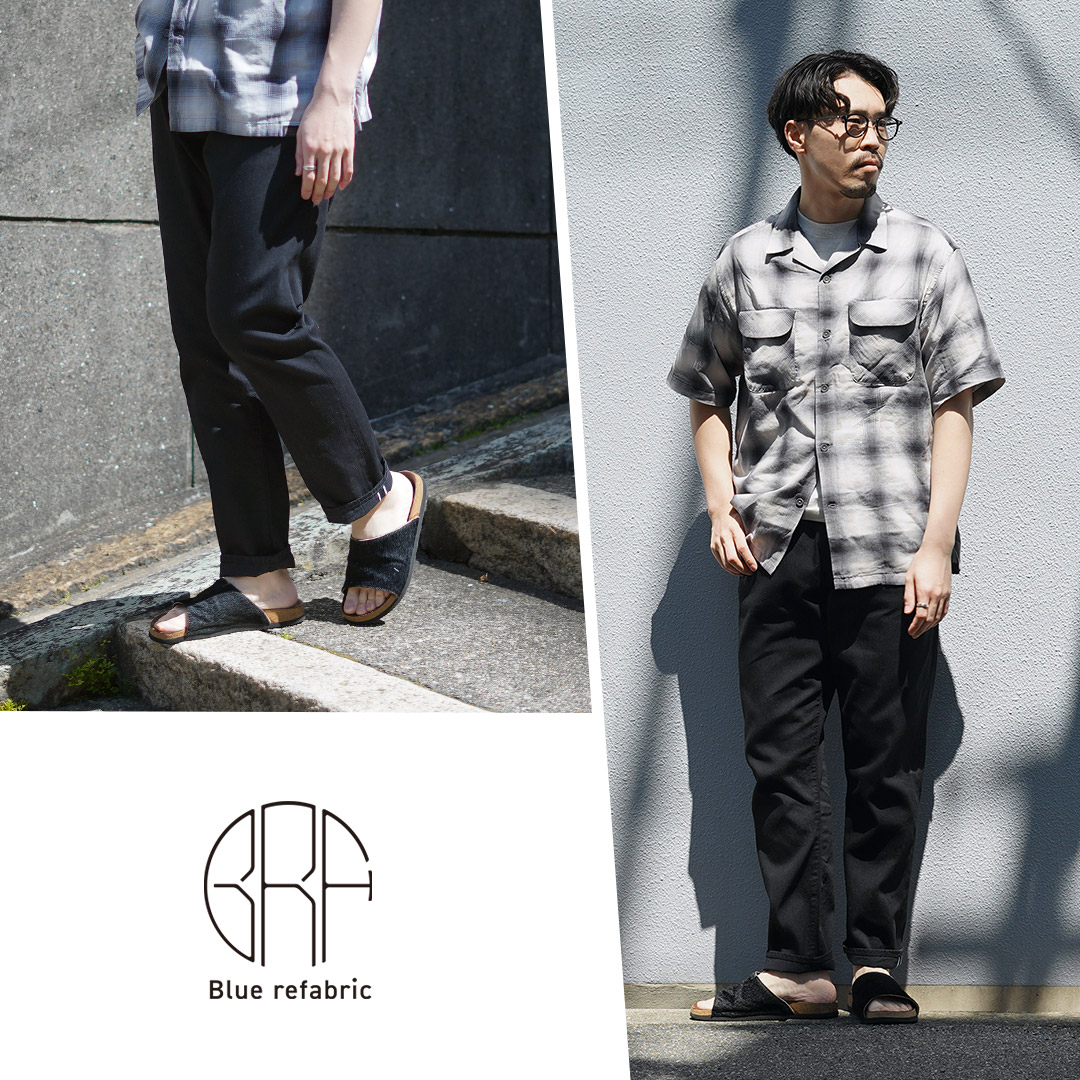 Blue refabric（ブルーリファブリック） 8oz セミワイドテーパード 5Pブラックジーンズ 日本製 / メンズ デニム 夏デニム  デニム ジーパン | JAPAN BLUE JEANS | 16