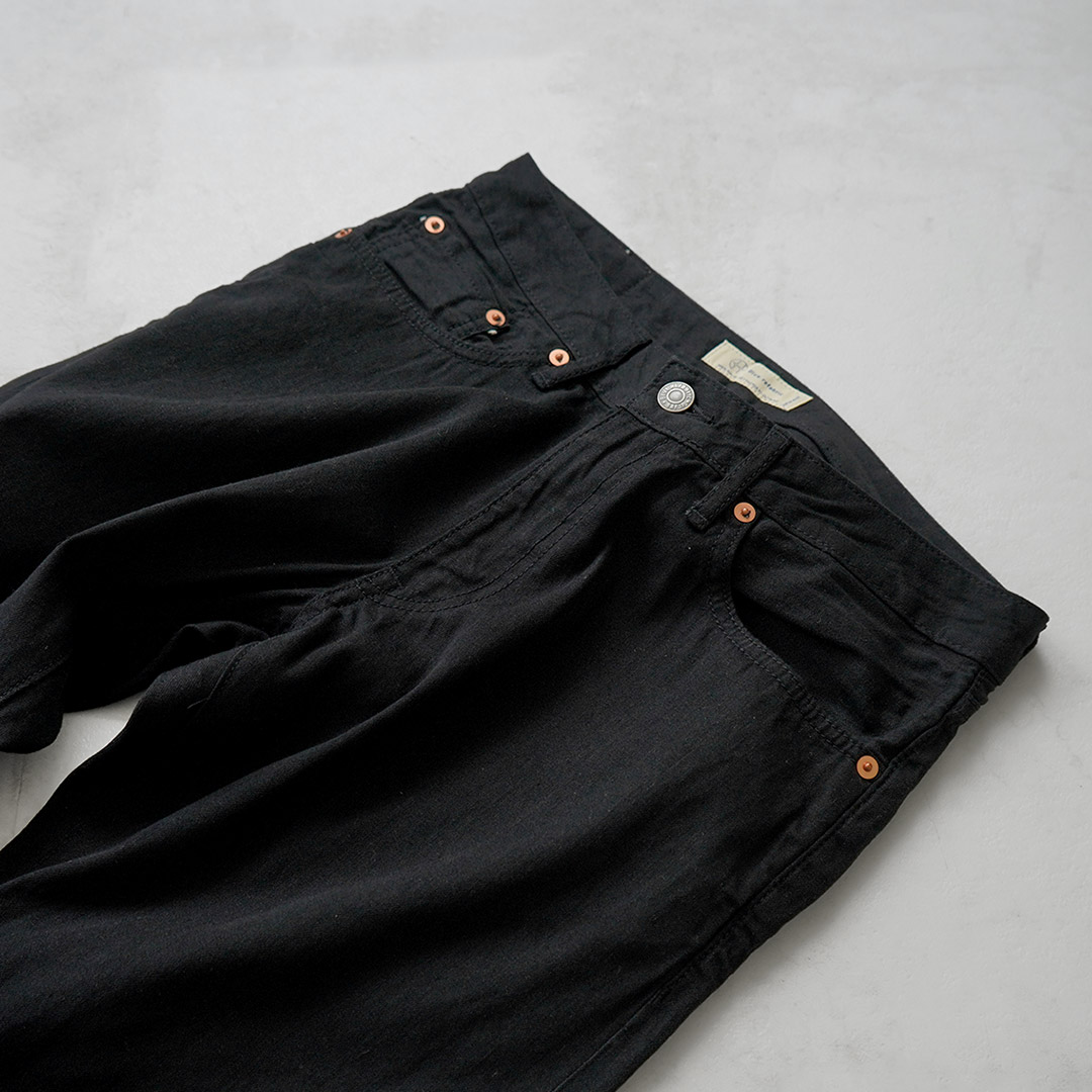 Blue refabric（ブルーリファブリック） 8oz セミワイドテーパード 5Pブラックジーンズ 日本製 / メンズ デニム 夏デニム  デニム ジーパン | JAPAN BLUE JEANS | 06