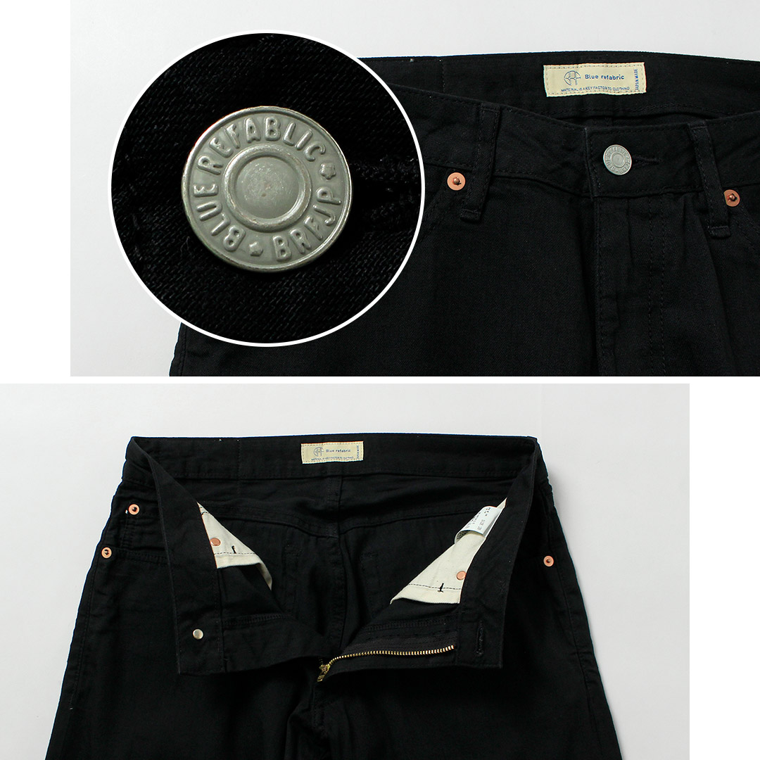 Blue refabric（ブルーリファブリック） 8oz セミワイドテーパード 5Pブラックジーンズ 日本製 / メンズ デニム 夏デニム  デニム ジーパン | JAPAN BLUE JEANS | 07