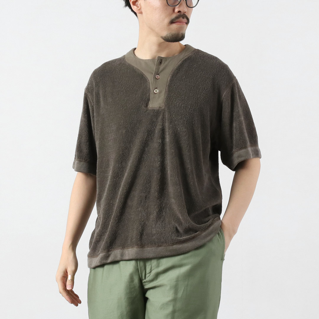 KEMA DESIGNS（ケマデザインズ） リネンパイル オフセット ヘンリーネックTシャツ 日本製 / メンズ 半袖 |  | 02