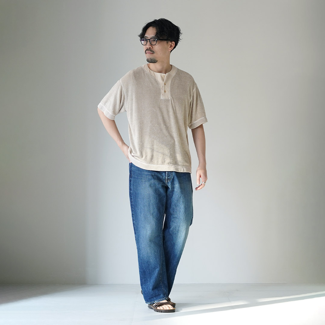 KEMA DESIGNS（ケマデザインズ） リネンパイル オフセット ヘンリーネックTシャツ 日本製 / メンズ 半袖 |  | 14