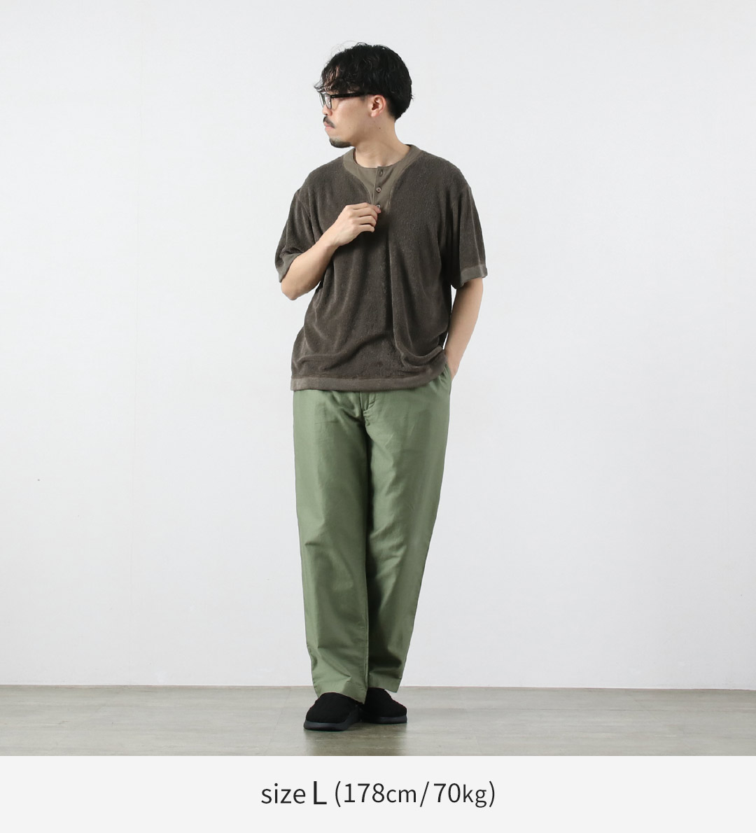 KEMA DESIGNS（ケマデザインズ） リネンパイル オフセット ヘンリーネックTシャツ 日本製 / メンズ 半袖 |  | 06