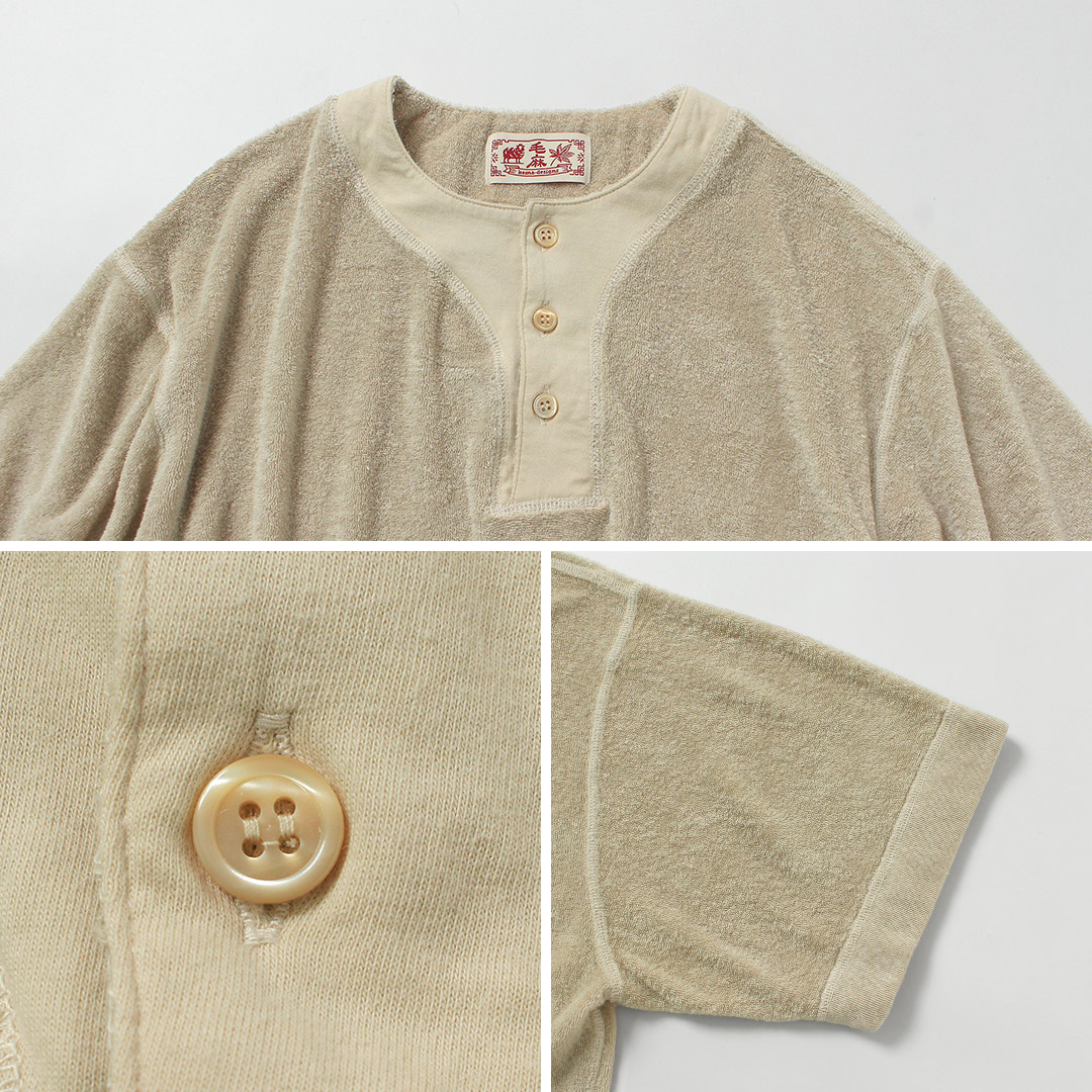 KEMA DESIGNS（ケマデザインズ） リネンパイル オフセット ヘンリーネックTシャツ 日本製 / メンズ 半袖 |  | 15