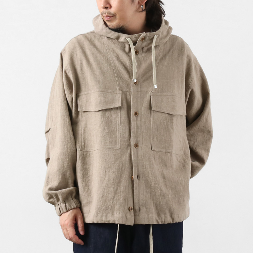 KEMA DESIGNS（ケマデザインズ） 綿麻 アンイーブン ビーチパーカ 日本製 / メンズ ラミー | kema designs | 01