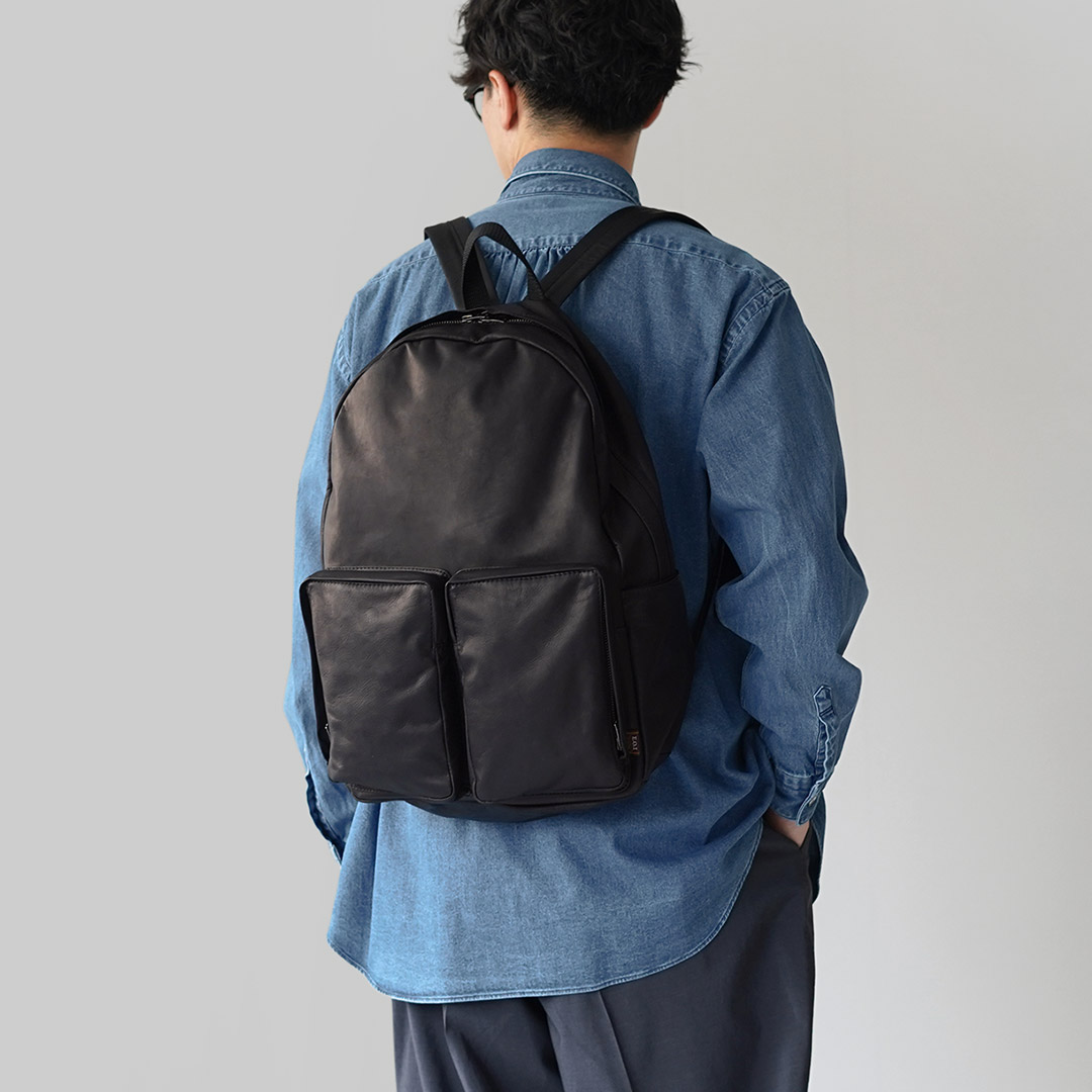 【美品✨】Camper オールレザー　リュック　ユニセックス　ブラック　A4可 MR.OLIVE（ミスターオリーブ） アーバン デイパック インパーマレザー
