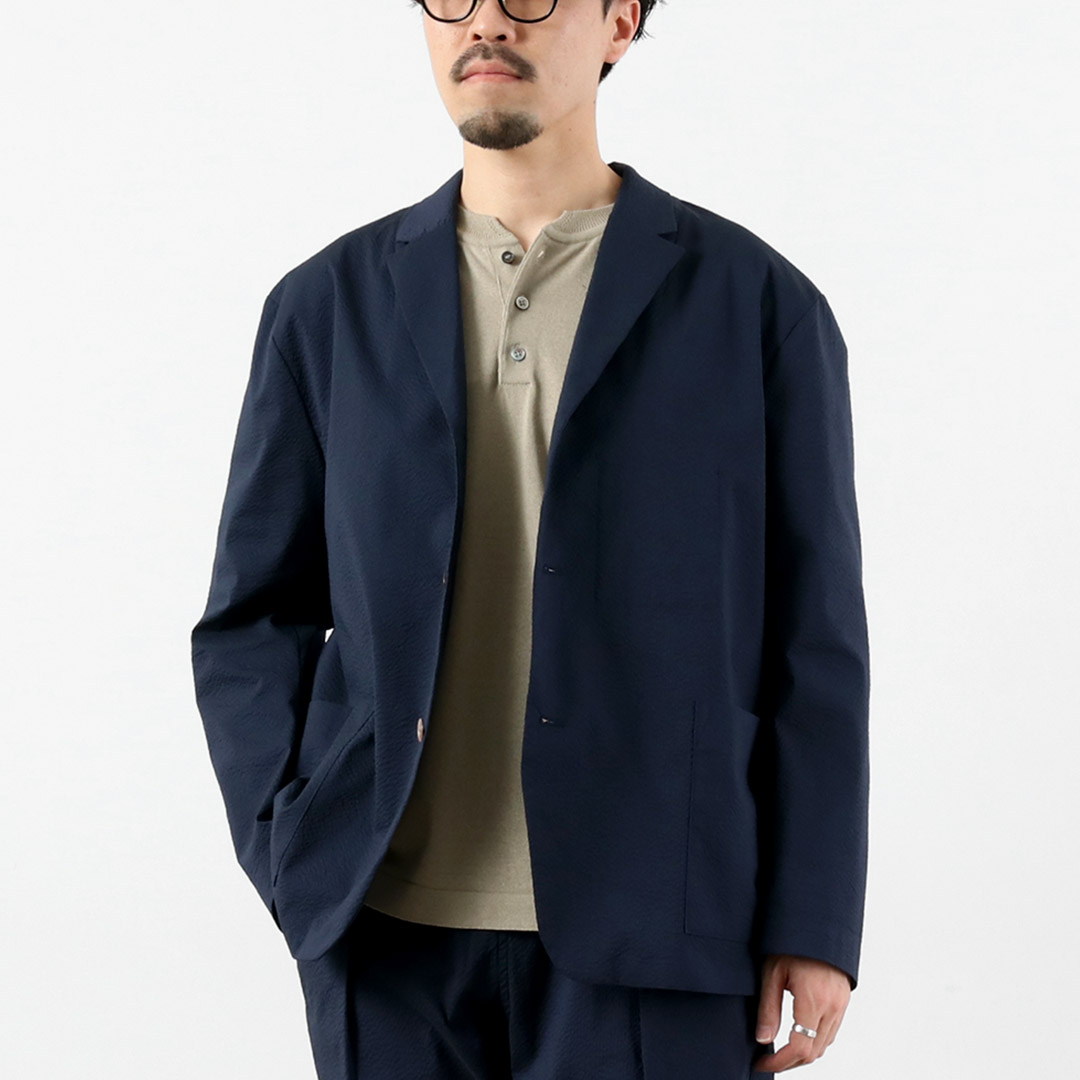 RE MADE IN TOKYO JAPAN（アールイー） クールマックス シアサッカー 3Bジャケット テーラード 日本製 / メンズ COOLMAX | Re made in tokyo japan | 01