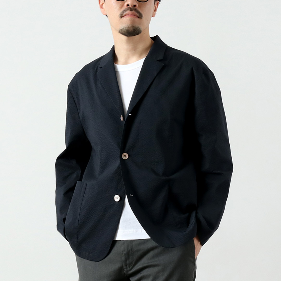 RE MADE IN TOKYO JAPAN（アールイー） クールマックス シアサッカー 3Bジャケット テーラード 日本製 / メンズ COOLMAX | Re made in tokyo japan | 02