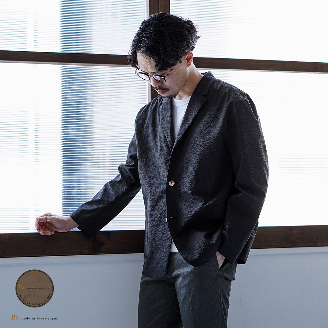 RE MADE IN TOKYO JAPAN（アールイー） クールマックス シアサッカー 3Bジャケット テーラード 日本製 / メンズ COOLMAX | Re made in tokyo japan | 05