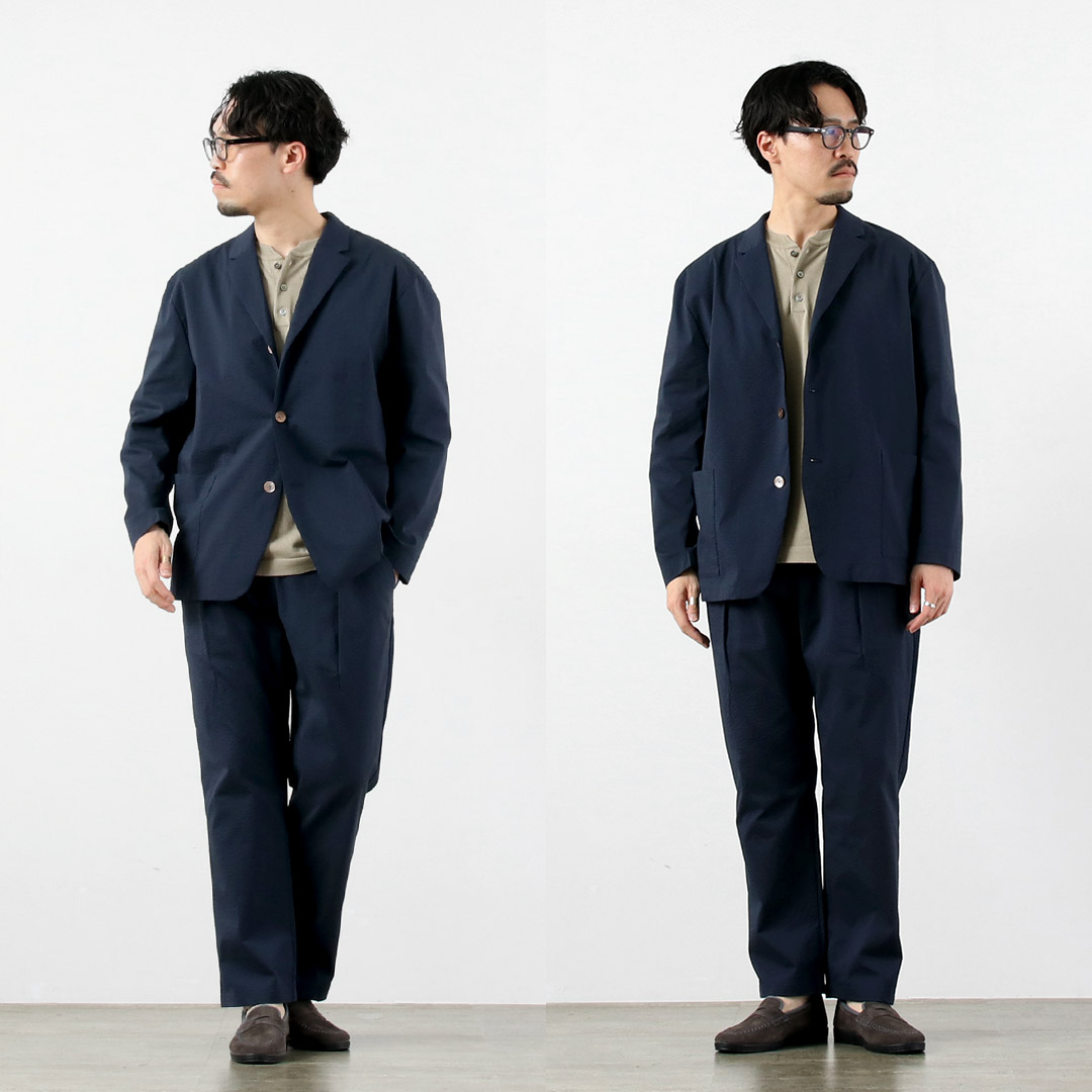 RE MADE IN TOKYO JAPAN（アールイー） クールマックス シアサッカー 3Bジャケット テーラード 日本製 / メンズ COOLMAX | Re made in tokyo japan | 08