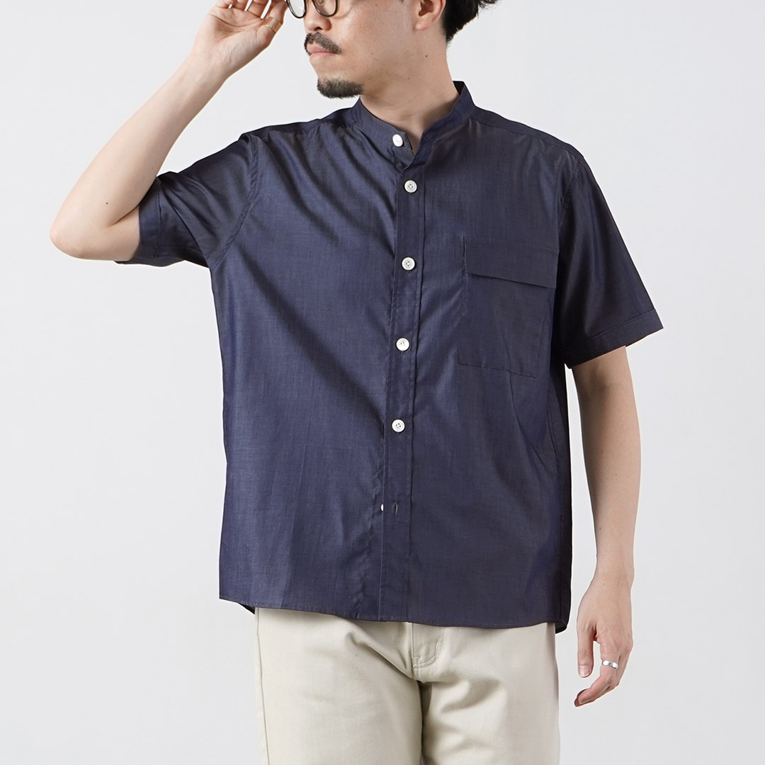 RE MADE IN TOKYO JAPAN（アールイー） 200番双糸 シャンブレーツイル 半袖 CPOシャツ 日本製 / メンズ | Re made in tokyo japan | 03