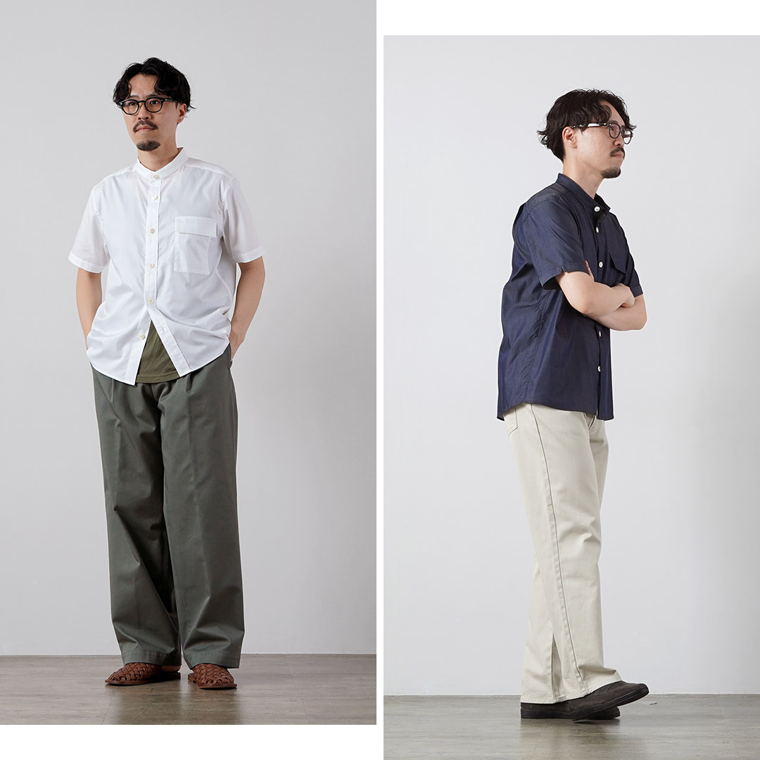RE MADE IN TOKYO JAPAN（アールイー） 200番双糸 シャンブレーツイル 半袖 CPOシャツ 日本製 / メンズ | Re made in tokyo japan | 08