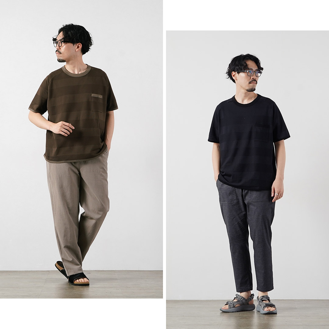 RE MADE IN TOKYO JAPAN（アールイーメイドイントウキョウジャパン） ジャガード ボーダーニットTシャツ 日本製 / メンズ 半袖 | Re made in tokyo japan | 15