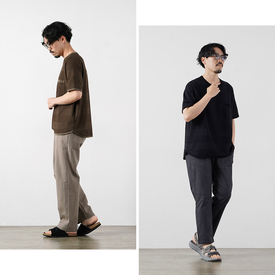 RE MADE IN TOKYO JAPAN（アールイーメイドイントウキョウジャパン） ジャガード ボーダーニットTシャツ 日本製 / メンズ 半袖 | Re made in tokyo japan | 07