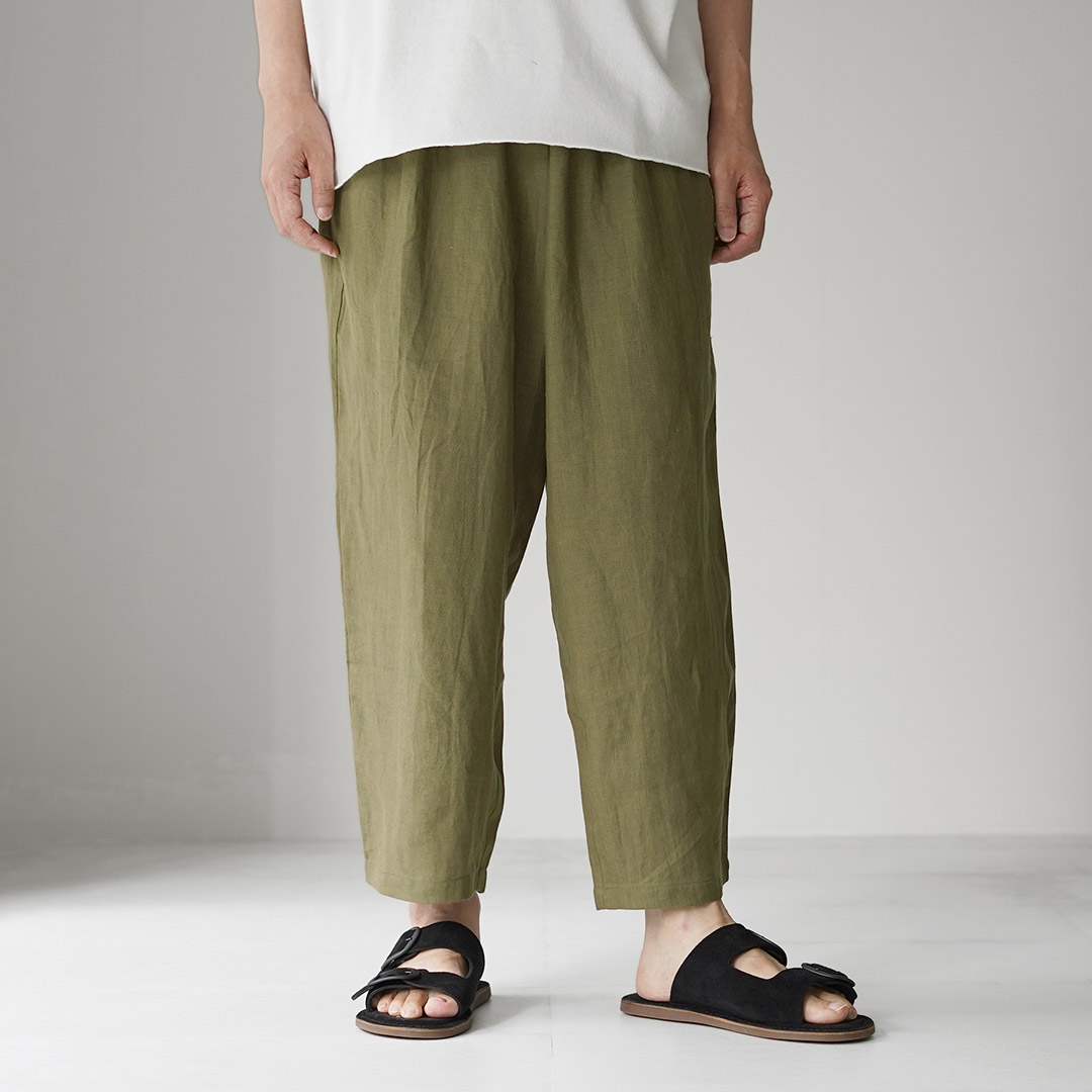 GOHEMP（ゴーヘンプ） グリーンヒル パンツ ヘンプブロード / メンズ テーパード ウエストゴム 七分丈 クロップド 麻 | GOHEMP | 01