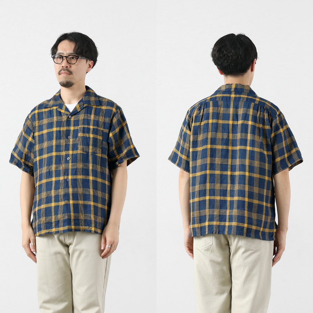 SEUVAS（ソウバス） リネン オープンカラーシャツ 日本製 / メンズ 半袖 チェック | SEUVAS | 11