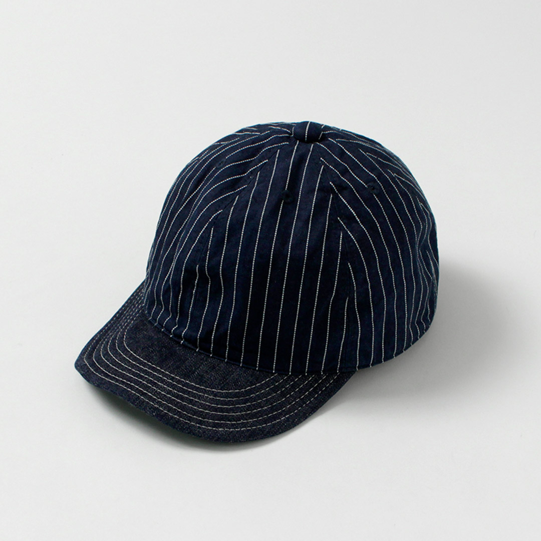 HIGHER（ハイアー） 9oz ヒッコリー×デニムキャップ 日本製 / メンズ 帽子 セルヴィッジデニム レザー | HIGHER（ファッション） | 01