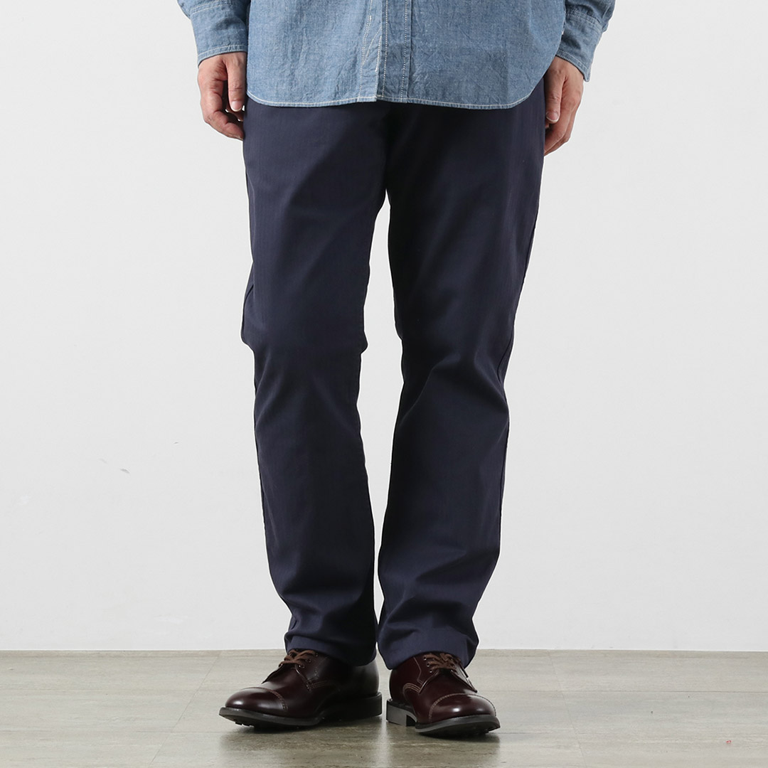 Blue refabric（ブルーリファブリック） ヘリンボーン ワイドテーパード ヴィンテージ トラウザー 日本製 / メンズ バットダイ |  | 02