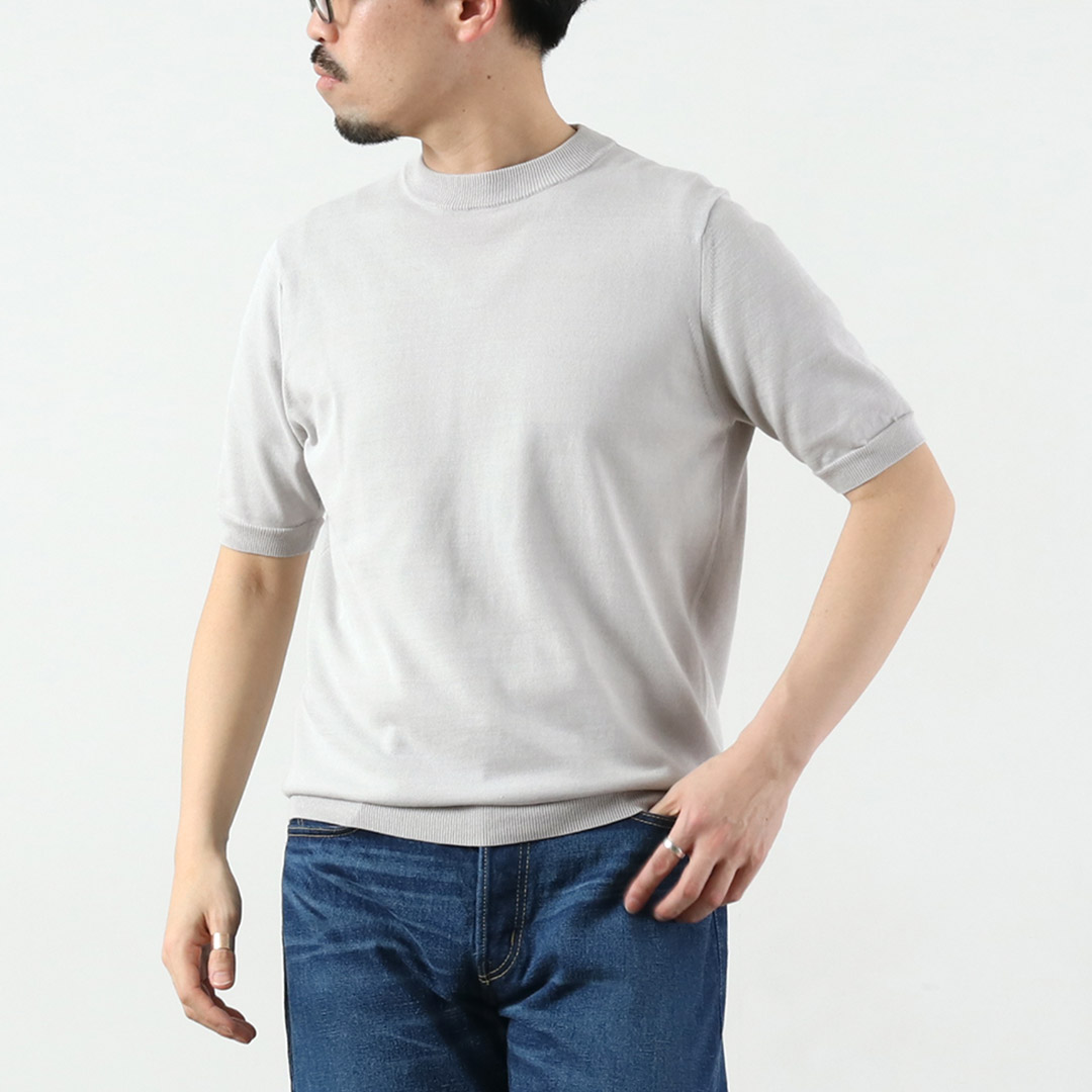 HARROWE HARROWE（ハロウハロウ） 14G アイスコットン スライトリー モックネックTシャツ / 接触冷感 半袖 メンズ | ROCOCO | 01