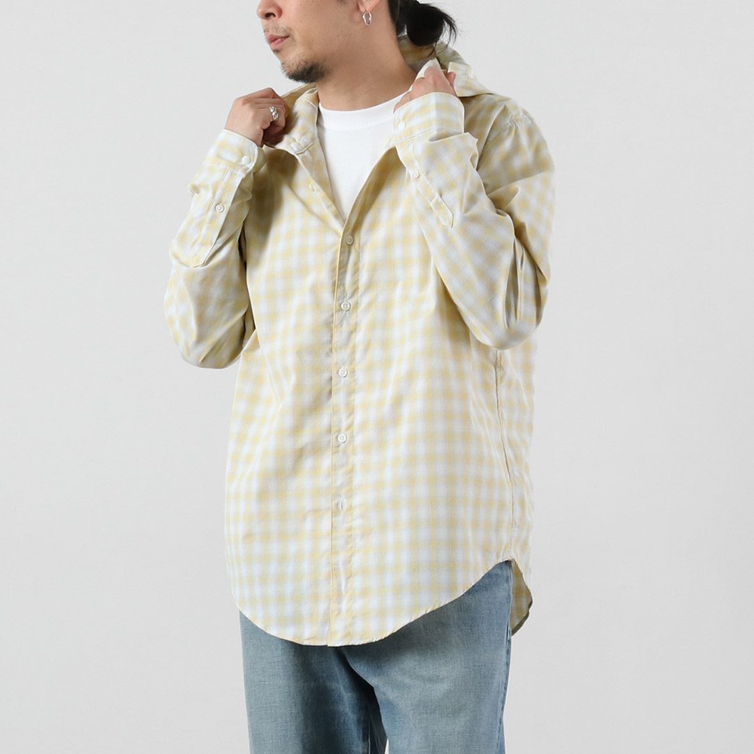 RAG（ラグ） オンブレチェック フーデッド シャツ 日本製 UVカット / メンズ 長袖 | RAG | 01