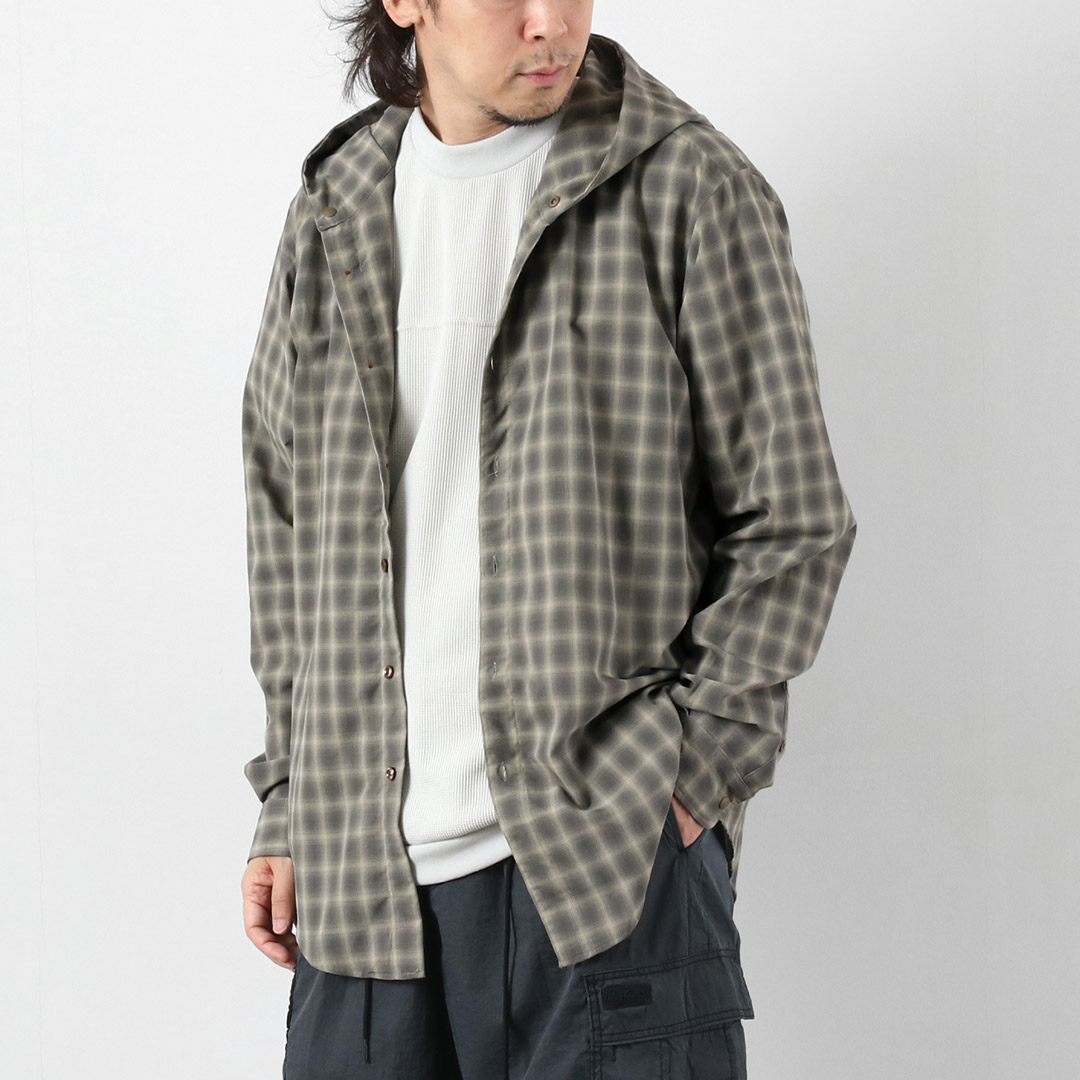 RAG（ラグ） オンブレチェック フーデッド シャツ 日本製 UVカット / メンズ 長袖 | RAG | 02