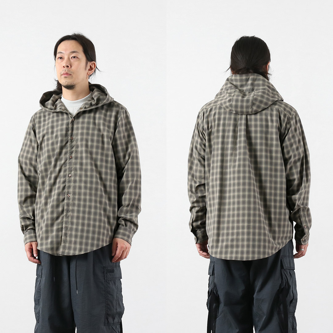 RAG（ラグ） オンブレチェック フーデッド シャツ 日本製 UVカット / メンズ 長袖 | RAG | 14