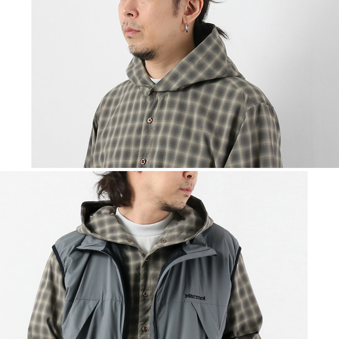 RAG（ラグ） オンブレチェック フーデッド シャツ 日本製 UVカット / メンズ 長袖 | RAG | 10