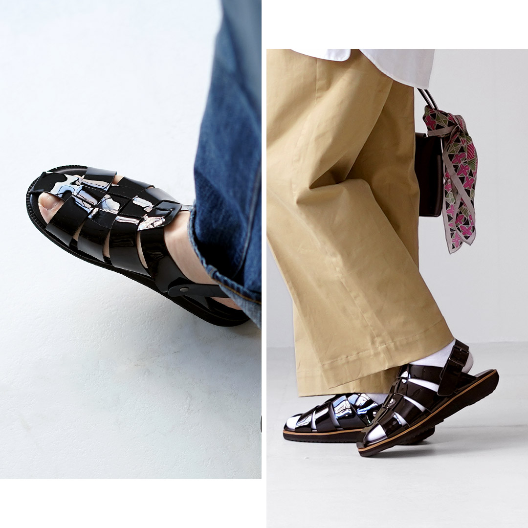 HEP（ヘップ） 別注 エナメル DRV ドライビング サンダル 日本製 / グルカサンダル メンズ レディース  ストラップ | HEP | 11