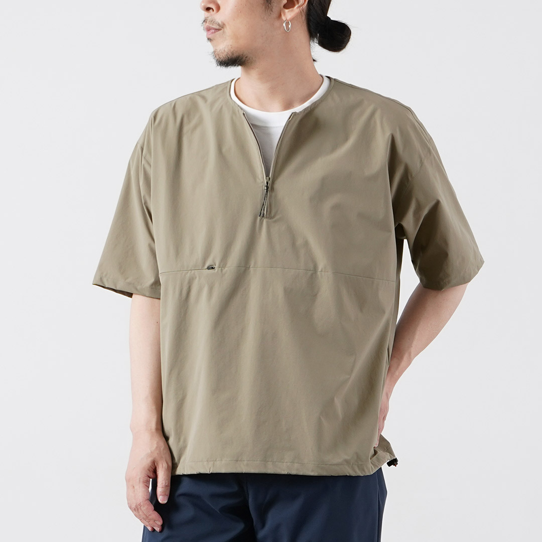 RAG（ラグ） ハーフジップ ショートスリーブ プルオーバー Tシャツ 日本製 / メンズ 透湿 撥水 速乾 軽量 ストレッチ | RAG | 01