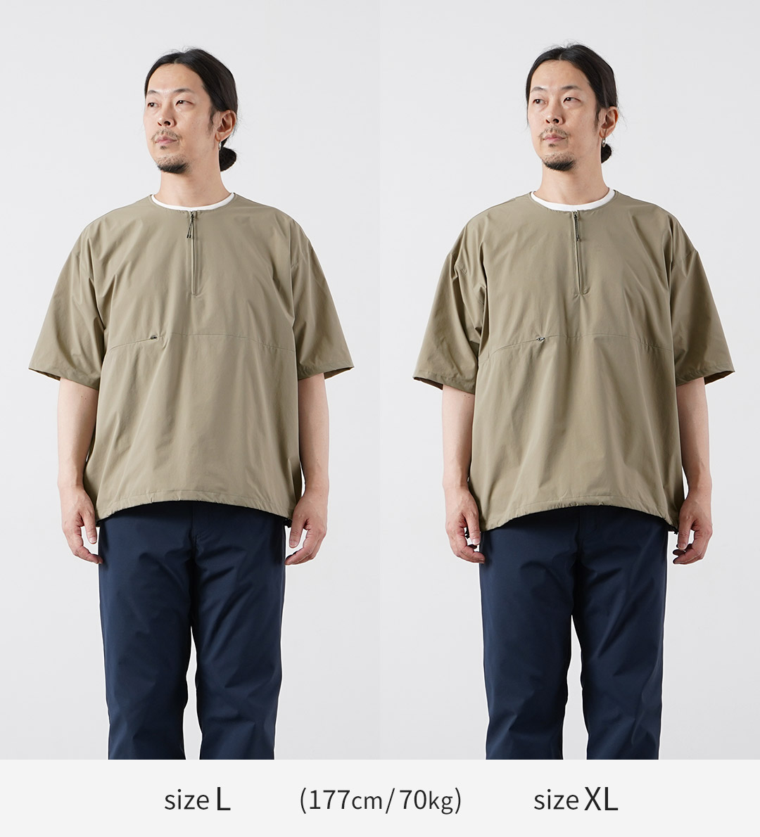 RAG（ラグ） ハーフジップ ショートスリーブ プルオーバー Tシャツ