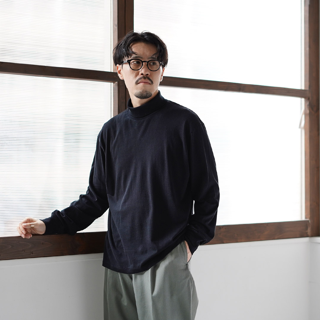 FILMELANGE（フィルメランジェ） コード コットンカシミヤ天竺 タートルネックTシャツ 日本製 / メンズ 長袖 ハイネック |  | 08