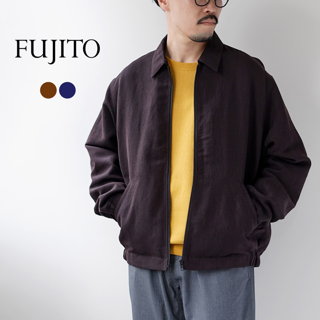 FUJITO（フジト） ウール/リネン サージ ジップアップブルゾン 日本製 / メンズ アウター | 
